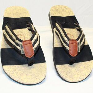 Louluen Size US 10 / EU 41 Black and Tan Flip Flop Thong Sandals - EUC